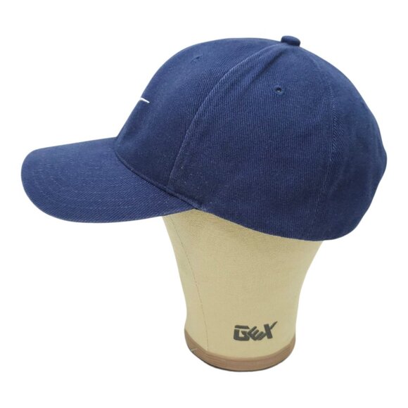 Nike Swoosh Cotton Twill Strapback Cap Hat Baseball Golf Trucker Blue - Picture 9 of 14
